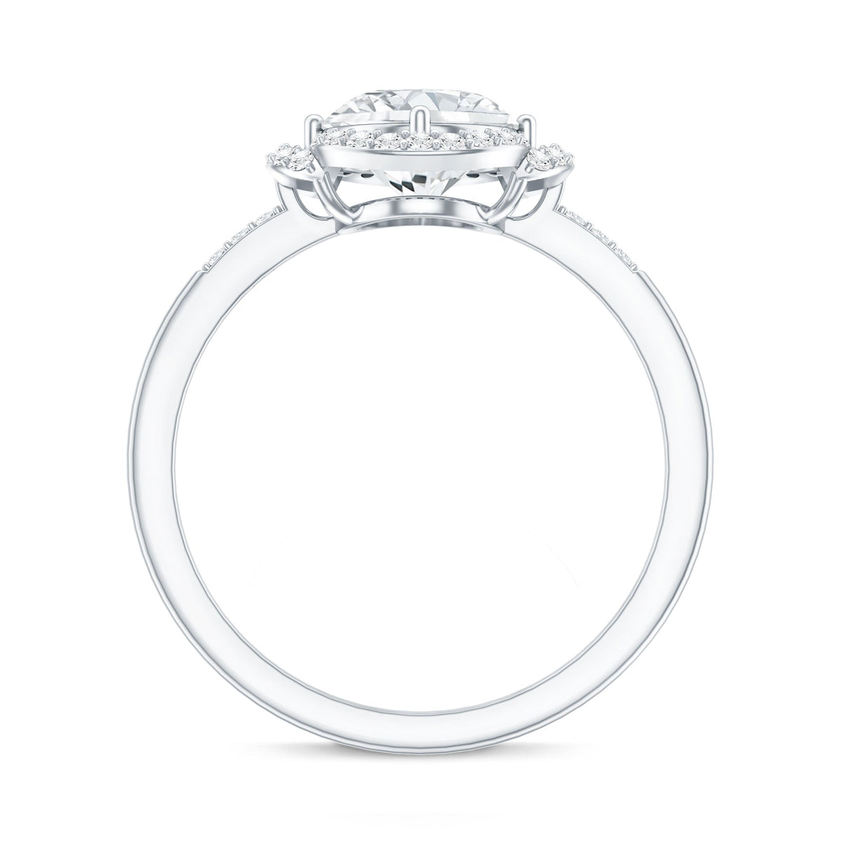 Vintage-inspired 2-carat moissanite engagement ring in silver with intricate detailing, from Rosec Jewels.