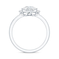Vintage-inspired 2-carat moissanite engagement ring in silver with intricate detailing, from Rosec Jewels.