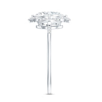 Vintage-inspired 2 carat moissanite engagement ring in silver with intricate detailing, by Rosec Jewels.