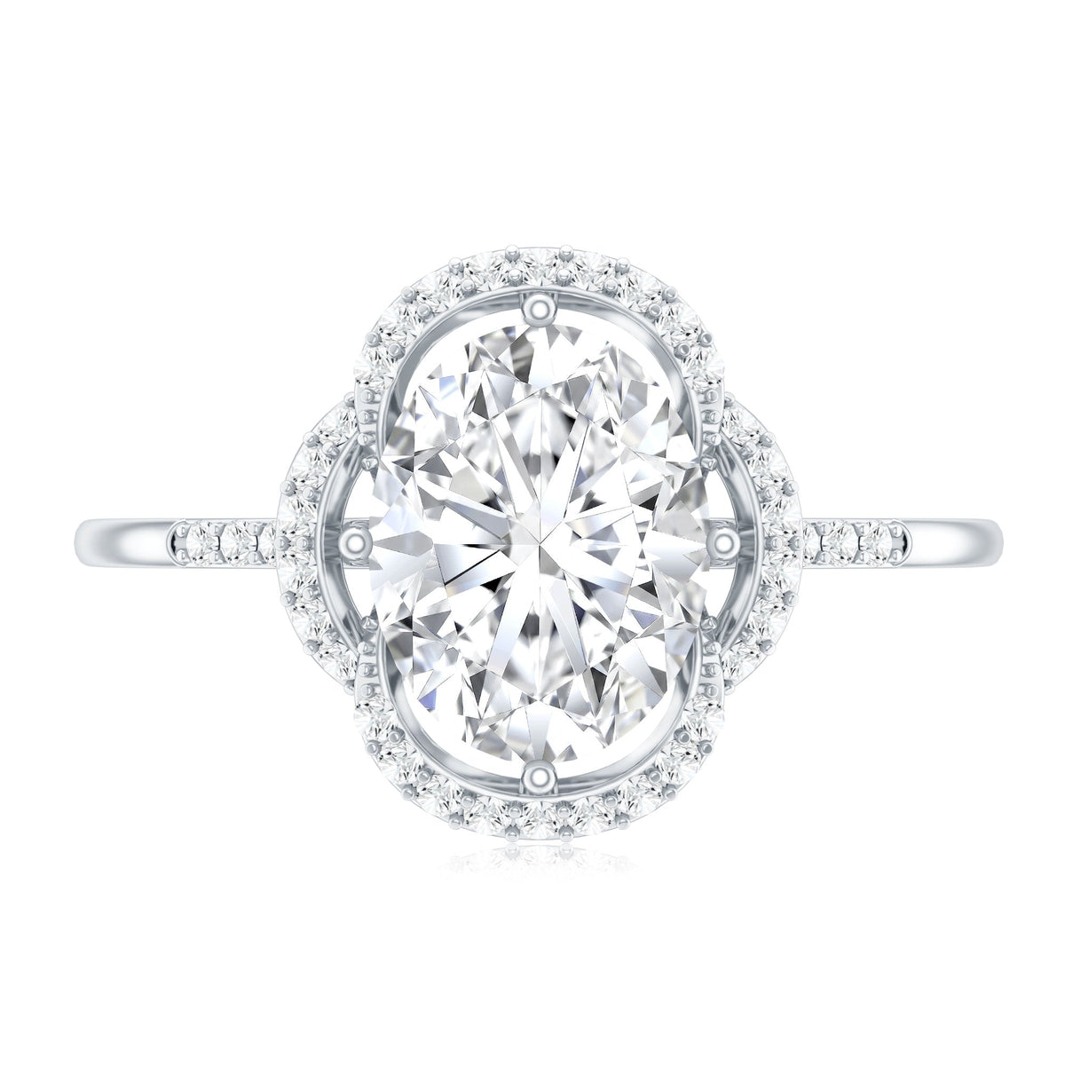 Vintage-inspired 2-carat moissanite engagement ring in silver with intricate detailing, by Rosec Jewels.