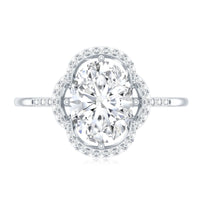 Vintage-inspired 2-carat moissanite engagement ring in silver with intricate detailing, by Rosec Jewels.