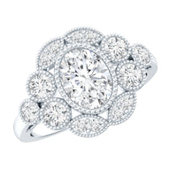 Certified 1.2 Carat Oval Moissanite Statement Engagement Ring