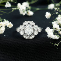 Certified 1.2 Carat Oval Moissanite Statement Engagement Ring