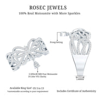 Women's Moissanite Designer Engagement Ring in 14K Gold Plated Silver