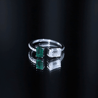 Certified Moissanite and Lab Grown Emerald Toi Et Moi Engagement Ring