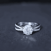 Solitaire Moissanite 2 Carat Engagement Ring with Split Shank