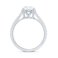 Solitaire Moissanite 2 Carat Engagement Ring with Split Shank