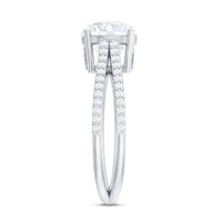 Solitaire Moissanite 2 Carat Engagement Ring with Split Shank