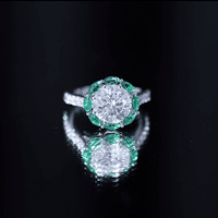Certified 3 Carat Moissanite Designer Engagement Ring With Emerald