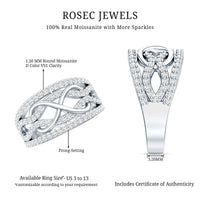Designer Moissanite Infinity Anniversary Band in Silver