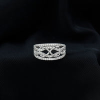 Designer Moissanite Infinity Anniversary Band in Silver