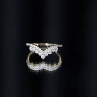 Moissanite Engagement Enhancer Contour Wedding Band Stack