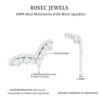 Moissanite Engagement Enhancer Contour Wedding Band Stack