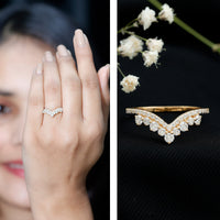 Moissanite Engagement Enhancer Contour Wedding Band Stack