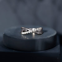 Natural Diamond Crossover Promise Ring