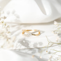Natural Diamond Crossover Promise Ring