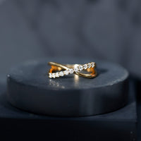 Natural Diamond Crossover Promise Ring