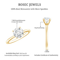 Peg Headset Solitaire Moissanite Ring for Women