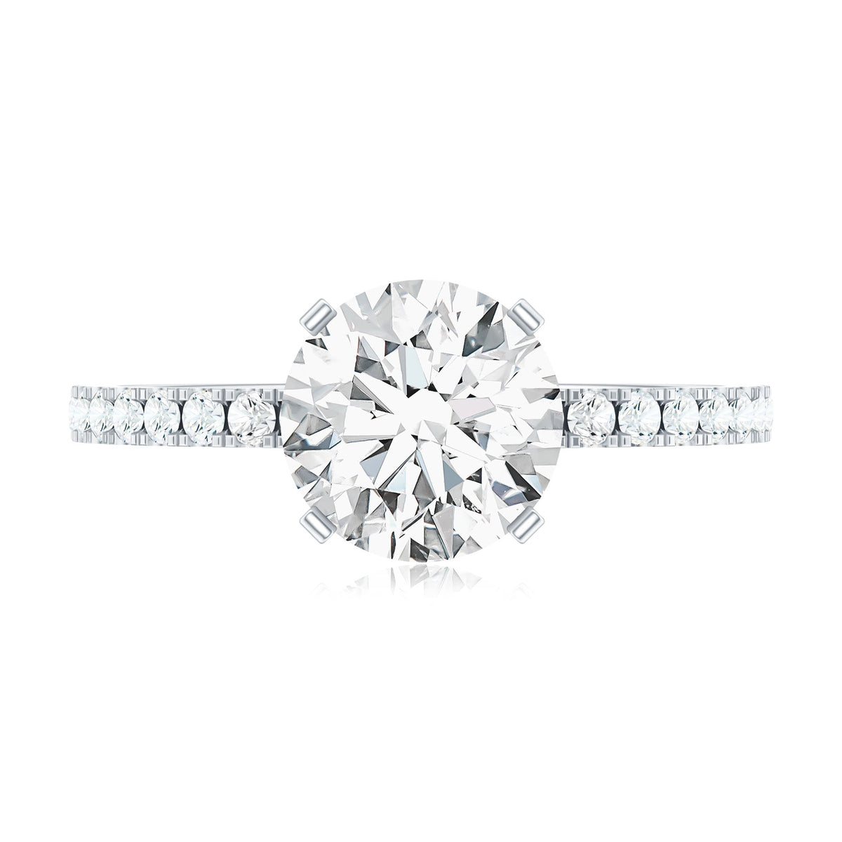 Certified 8 MM Moissanite Solitaire Engagement Ring