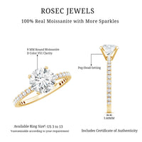 Certified 8 MM Moissanite Solitaire Engagement Ring