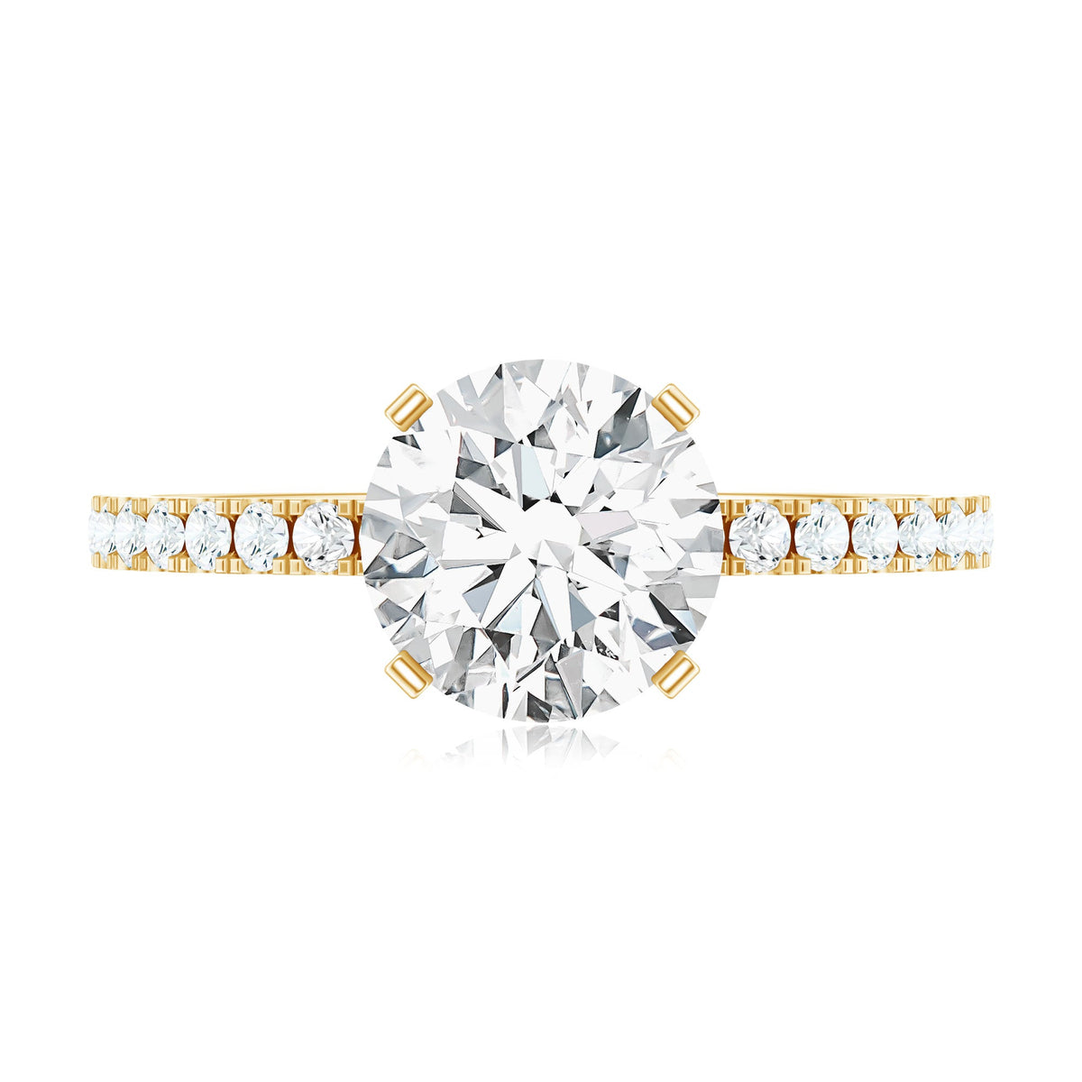 Certified 8 MM Moissanite Solitaire Engagement Ring
