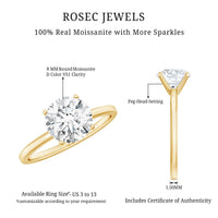 Brilliant Cut Moissanite 2 Carat Engagement Ring