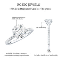 Peg Head Set Moissanite Solitaire Engagement Ring