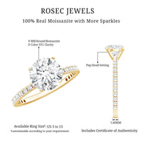 Peg Head Set Moissanite Solitaire Engagement Ring