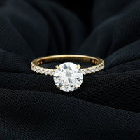 Peg Head Set Moissanite Solitaire Engagement Ring