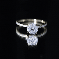 Certified Round Moissanite 3 CT Engagement Ring with Side Stones