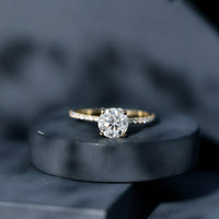 Certified Round Moissanite 3 CT Engagement Ring with Side Stones