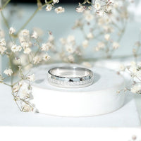 Certified Moissanite classic wedding band ring from Rosec Jewels, featuring a sleek, polished design with sparkling moissanite stones.