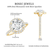Brilliant Cut Moissanite Classic Halo Engagement Ring