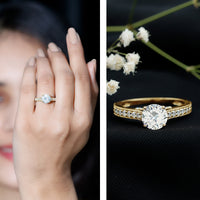 Certified 2 Carat Moissanite Solitaire Engagement Ring With Side Stones