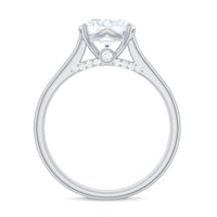 Solitaire Cathedral Engagement Ring with Brilliant Cut Moissanite
