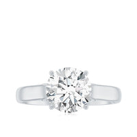 Solitaire Cathedral Engagement Ring with Brilliant Cut Moissanite