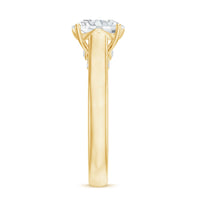 Solitaire Cathedral Engagement Ring with Brilliant Cut Moissanite