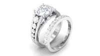 Zircon Designer Wedding Ring Set with Band