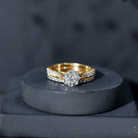 2 Carat Moissanite Solitaire Engagement Ring Set With Eternity Band