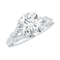 Round Shape Moissanite Solitaire Engagement Ring in Split Shank