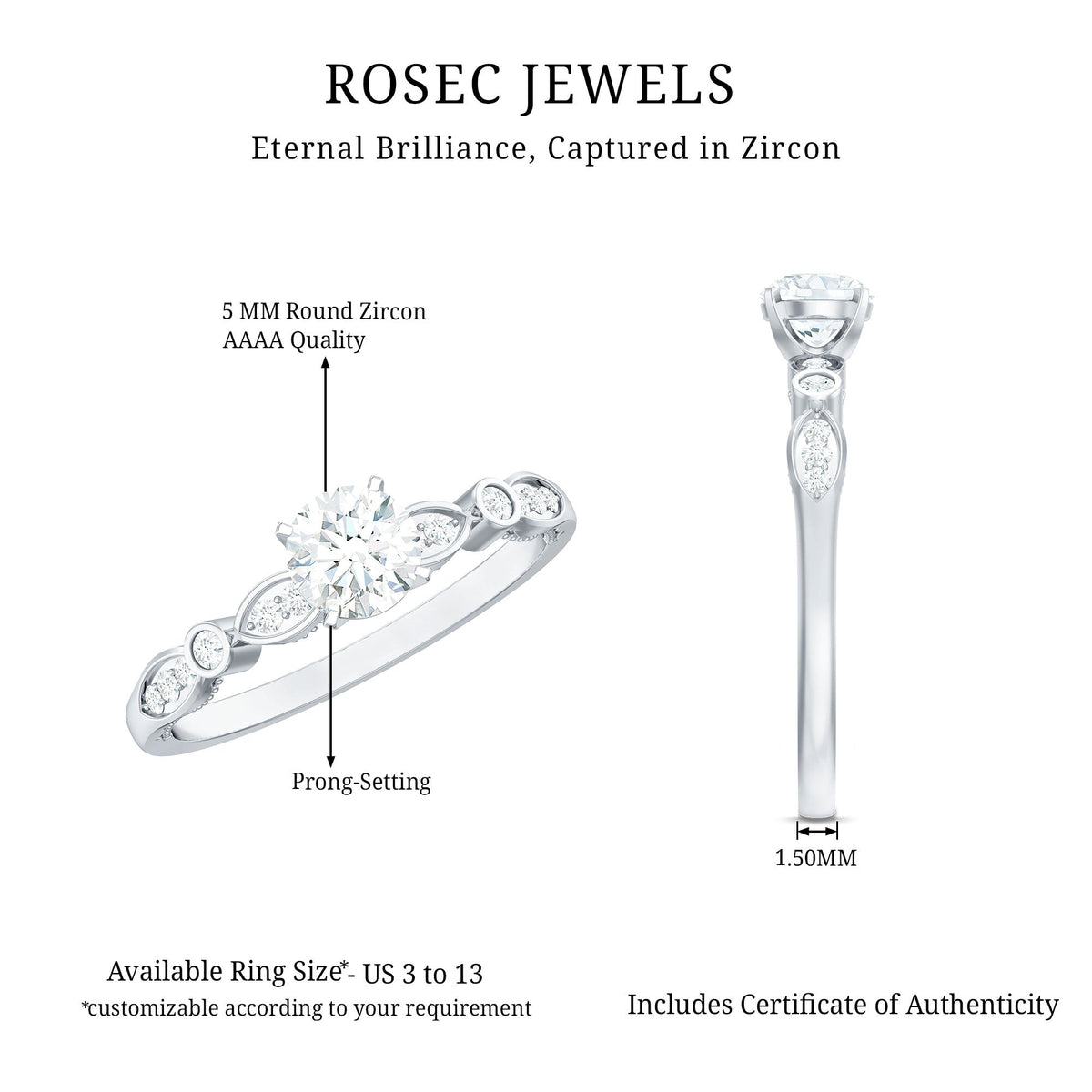Cubic Zirconia Promise Engagement Ring