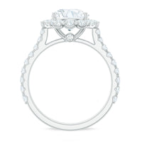 Certified Brilliant Cut Moissanite Halo Engagement Ring