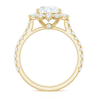 Certified Brilliant Cut Moissanite Halo Engagement Ring