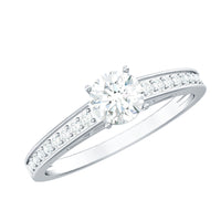 Cubic Zirconia Engagement Ring with Side Stones