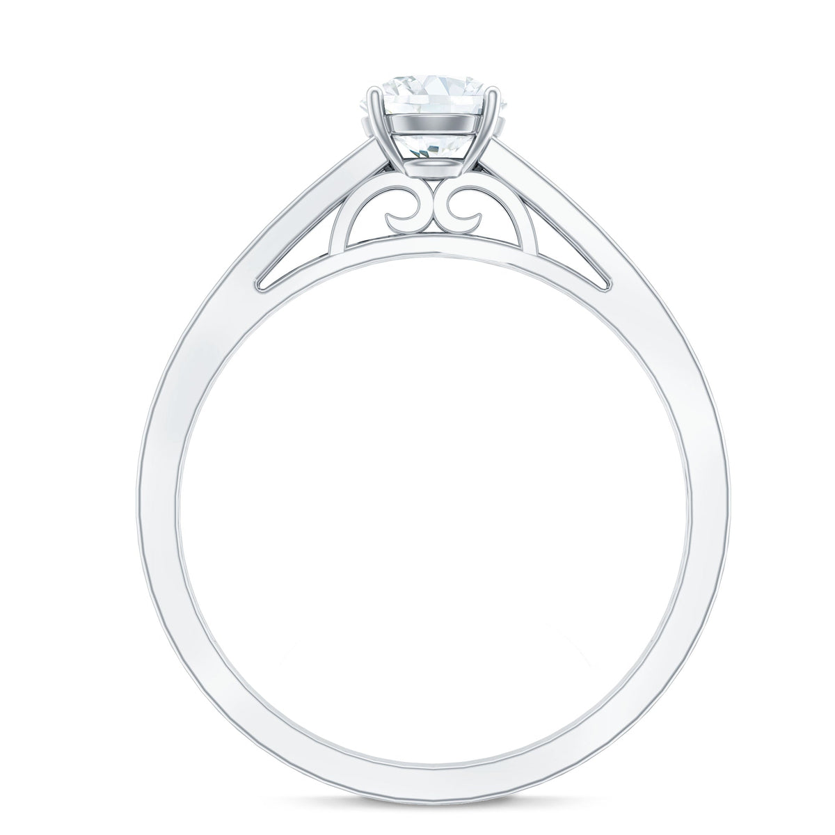 Cubic Zirconia Engagement Ring with Side Stones