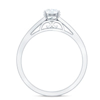 Cubic Zirconia Engagement Ring with Side Stones