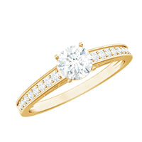 Cubic Zirconia Engagement Ring with Side Stones