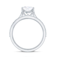 Cushion Cut Moissanite Solitaire Bridal Set with Certificate