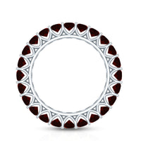 Certified Real Oval Garnet Eternity Ring for Anniversary
