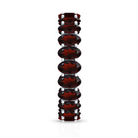 Certified Real Oval Garnet Eternity Ring for Anniversary